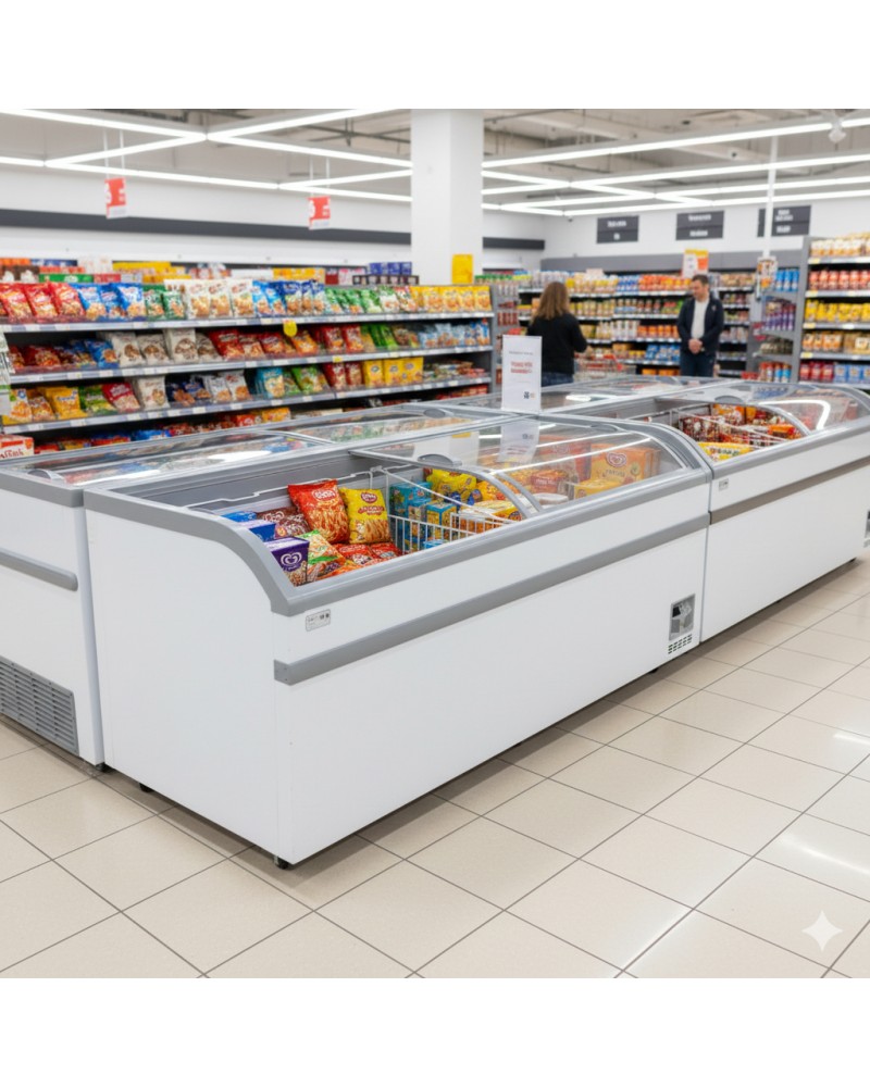 Commercial Horizontal Display Freezer 500 Litres 2 Glass Doors 5 Shelves 1475x757x858mm Ventilated Cooling | TurcoBazaar KOBE214 Commercial Horizontal Display Freezer 500 Litres 2 Glass Doors 5 Shelves 1475x757x858mm Ventilated Cooling | TurcoBazaar KOBE214