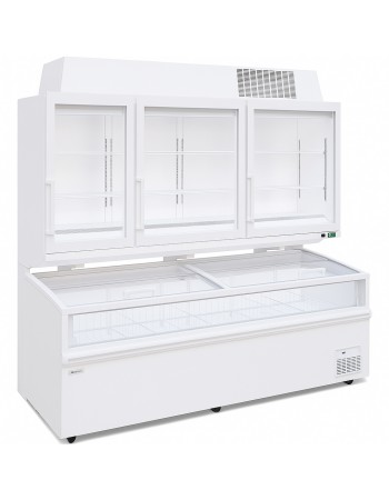 Commercial Showcase Display Freezer with Shelves 494 Litres 3 Glass Doors 2000x780x2280mm Ventilated Cooling Automatic Defrost | TurcoBazaar KOBE226