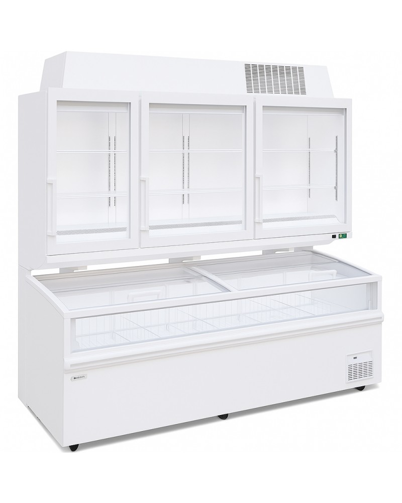 Commercial Showcase Display Freezer with Shelves 494 Litres 3 Glass Doors 2000x780x2280mm Ventilated Cooling Automatic Defrost | TurcoBazaar KOBE226 Commercial Showcase Display Freezer with Shelves 494 Litres 3 Glass Doors 2000x780x2280mm Ventilated Cooling Automatic Defrost | TurcoBazaar KOBE226