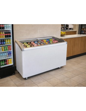 Commercial Horizontal Display Freezer with Baskets 515 Litres 2 Glass Doors Ventilated Cooling 1510x694x900mm | TurcoBazaar KOBE308 Commercial Horizontal Display Freezer with Baskets 515 Litres 2 Glass Doors Ventilated Cooling 1510x694x900mm | TurcoBazaar KOBE308