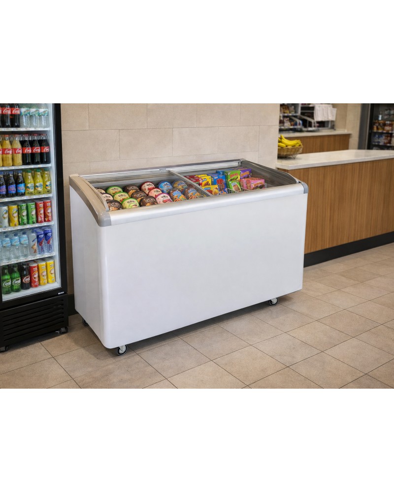 Commercial Horizontal Display Freezer with Baskets 515 Litres 2 Glass Doors Ventilated Cooling 1510x694x900mm | TurcoBazaar KOBE308 Commercial Horizontal Display Freezer with Baskets 515 Litres 2 Glass Doors Ventilated Cooling 1510x694x900mm | TurcoBazaar KOBE308