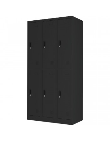 Commercial Black 6 Door Locker 900x450x1800mm | TurcoBazaar LOCKER6TWBLACK