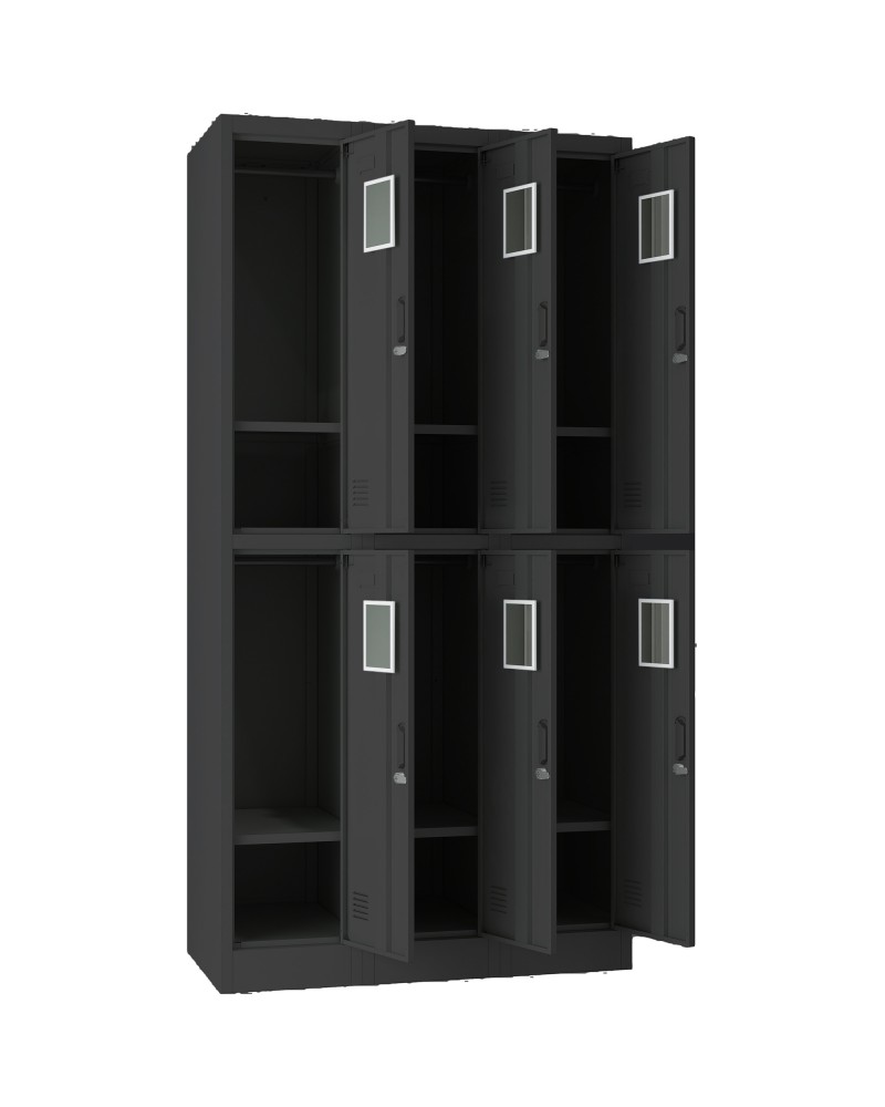 Commercial Black 6 Door Locker 900x450x1800mm | TurcoBazaar LOCKER6TWBLACK