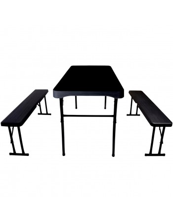 Folding Wood Grain Beer and Picnic Table with Benches Plastic | TurcoBazaar HQM108