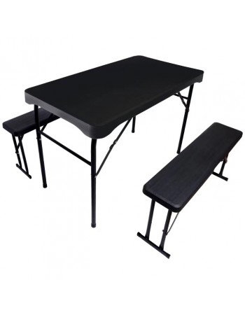 Folding Wood Grain Beer and Picnic Table with Benches Plastic | TurcoBazaar HQM108