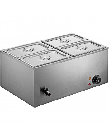 Commercial Bain Marie with 4x1/4Gn Pans and Lids | TurcoBazaar M404