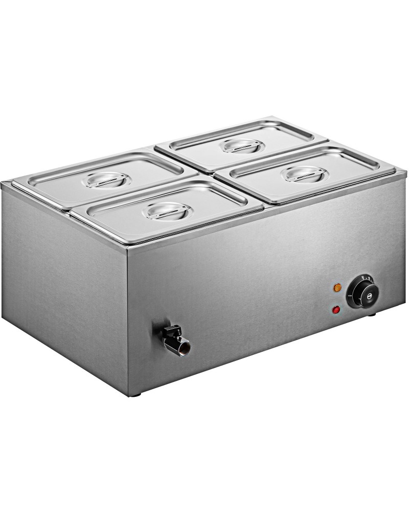 Commercial Bain Marie with 4x1/4Gn Pans and Lids | TurcoBazaar M404 Commercial Bain Marie with 4x1/4Gn Pans and Lids | TurcoBazaar M404