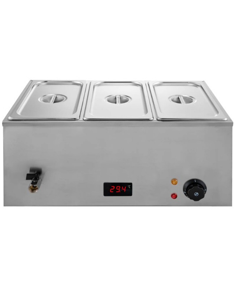 Commercial Bain Marie with 3x1/3Gn Pans and Lids | TurcoBazaar M503