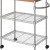 Chrome 3-Tier Utility Trolley Cart with Wooden Top 600x450x750mm | TurcoBazaar MGA265