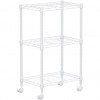 White 3-Tier Utility Trolley Cart with Wire Shelves 450x300x750mm | TurcoBazaar MGA272