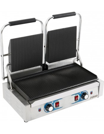 Heavy Duty Twin Panini Contact grill Dual Zone 3.6kW Ribbed | TurcoBazaar MLP813