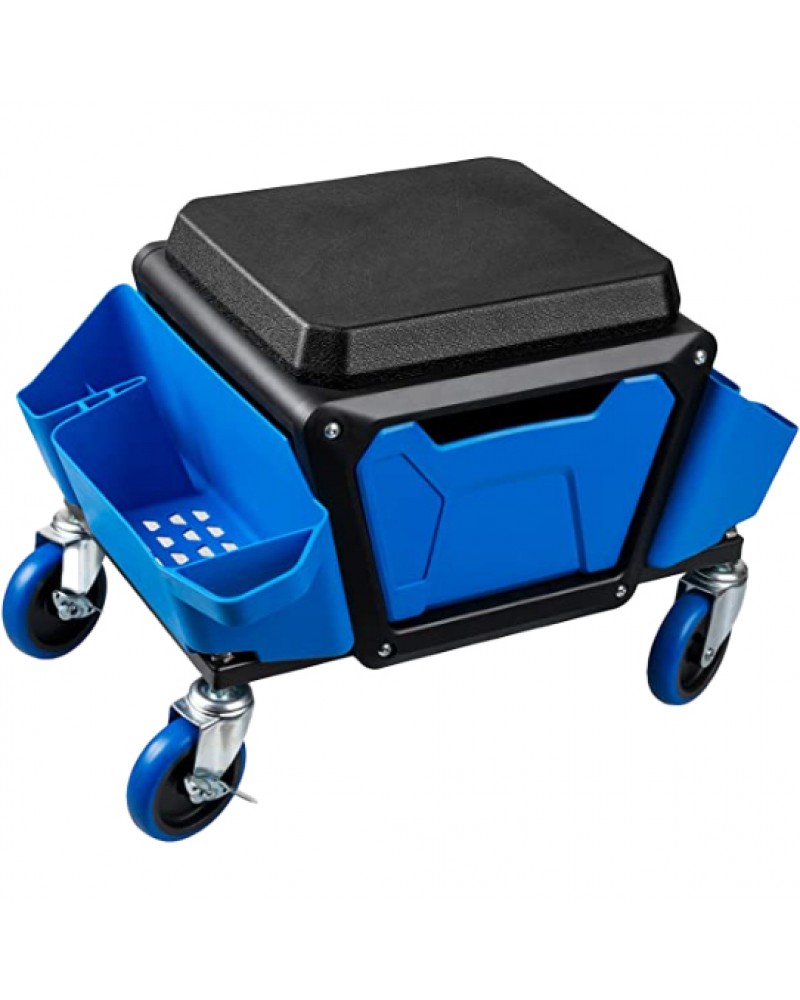Mobile Rolling Mechanic Stool with Tool Storage Drawer and Side Trays 150kg (330lbs) Capacity 589x269x290mm | TurcoBazaar MW901N2