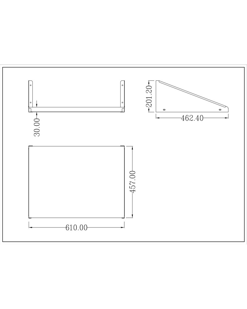 Microwave Shelf Stainless Steel 610x457x201mm | TurcoBazaar MWS1824