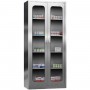 Commercial Stainless Steel Cabinet 4 Shelves 2 Glass Door 900x400x1800mm | TurcoBazaar MYSLC01