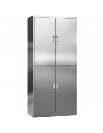 Commercial Stainless Steel Cabinet 2 Shelves 4 Doors 900x400x1800mm | TurcoBazaar MYSLC05