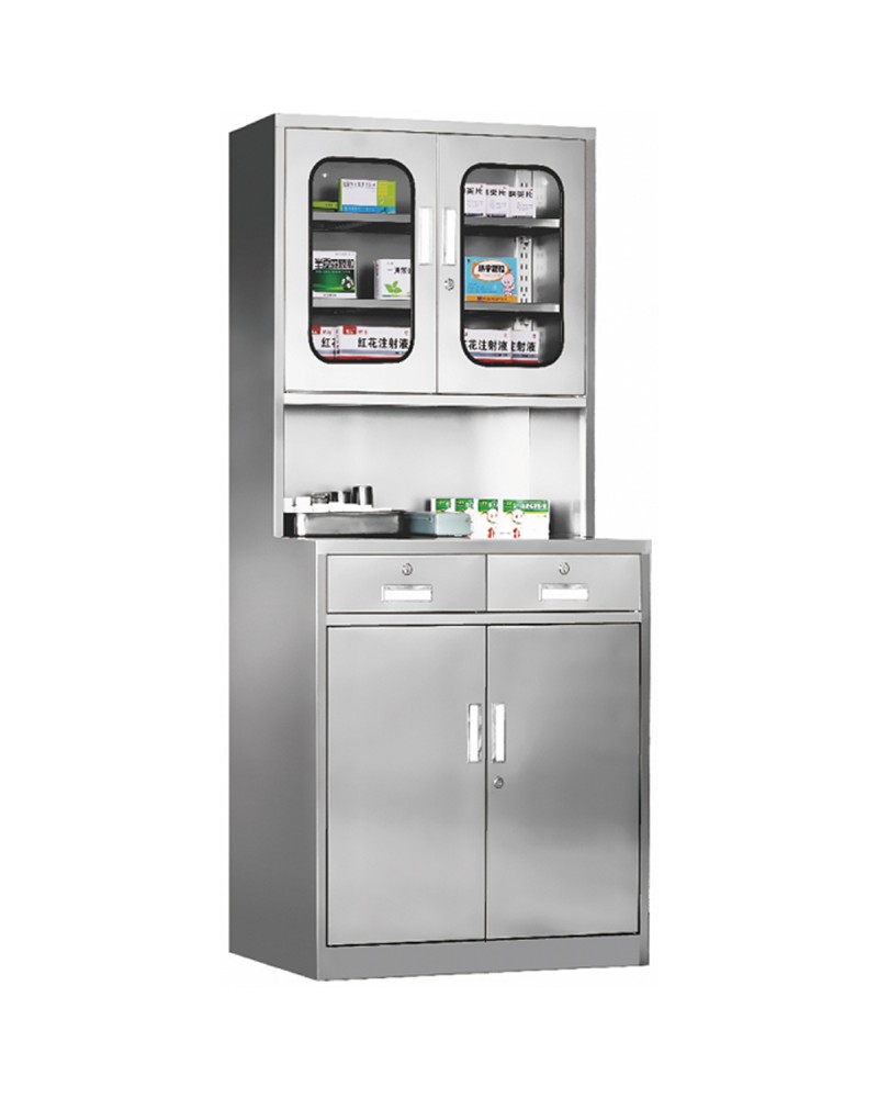 Commercial Stainless Steel Cabinet 3 Shelves 2 Drawers 4 Door 850x500x1850mm | TurcoBazaar MYSLC14