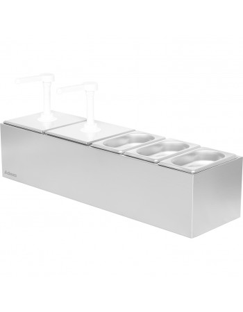 Commercial Twin 2 x 2.5 litre Pump Dispenser and 3x1.1 litre pans |  NHGN164B