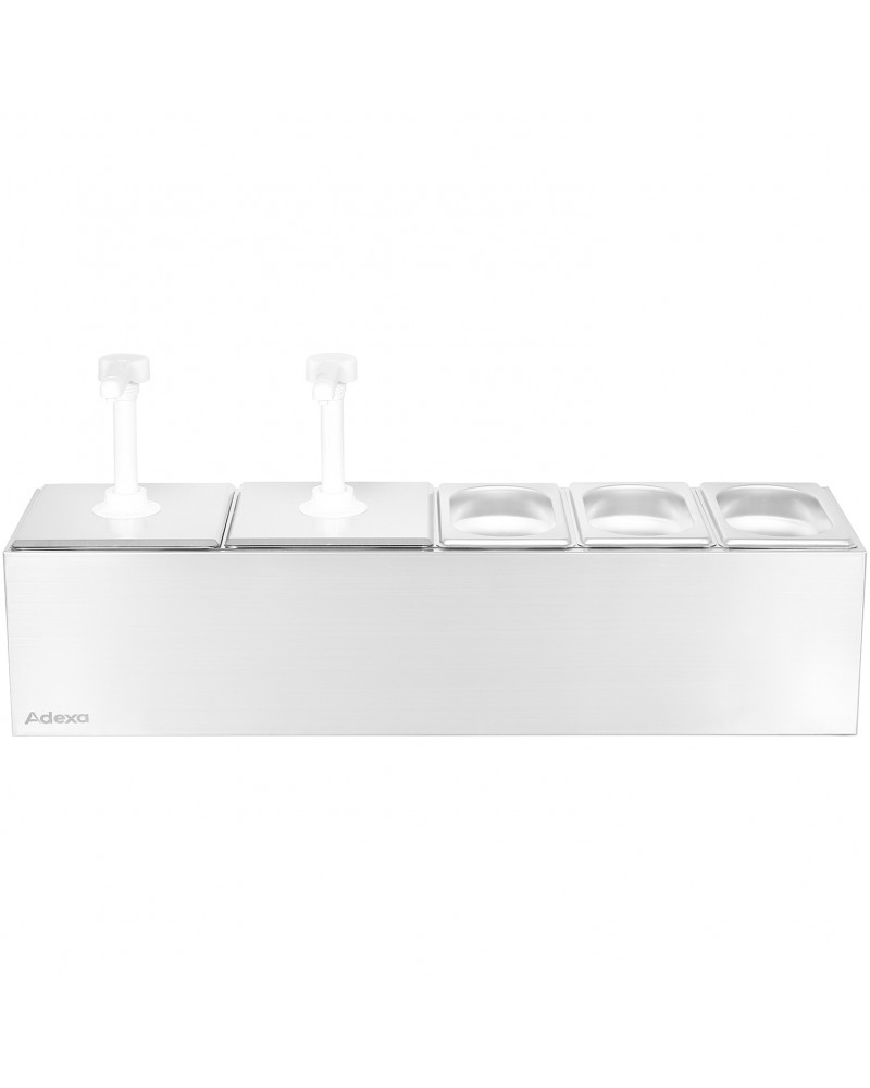 Commercial Twin 2 x 2.5 litre Pump Dispenser and 3x1.1 litre pans |  NHGN164B