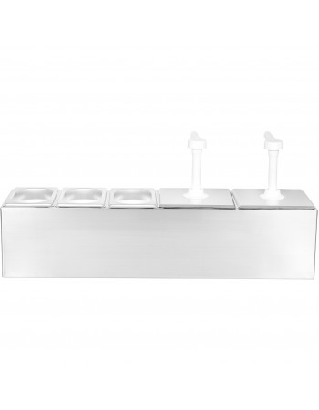 Commercial Twin 2 x 2.5 litre Pump Dispenser and 3x1.1 litre pans |  NHGN164B