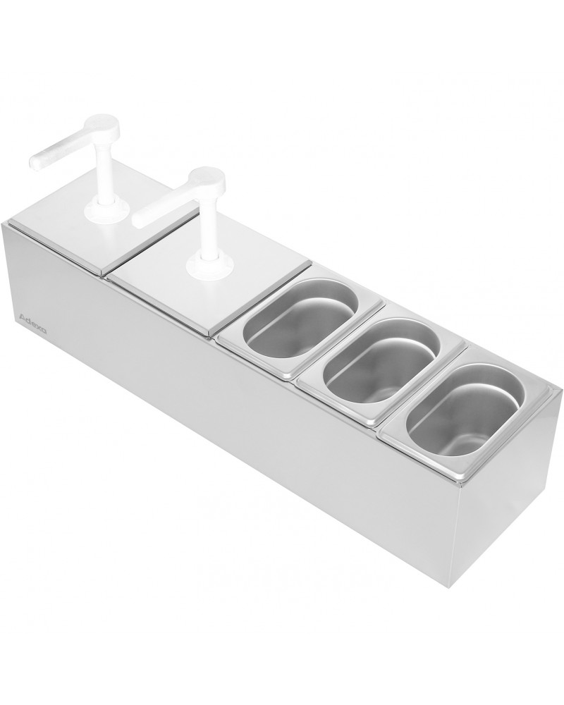 Commercial Twin 2 x 2.5 litre Pump Dispenser and 3x1.1 litre pans |  NHGN164B