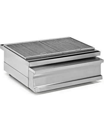 Professional Stainless steel Charcoal Grill with Firebrick & Ash drawer 800x730x290mm | TurcoBazaar OCK010K