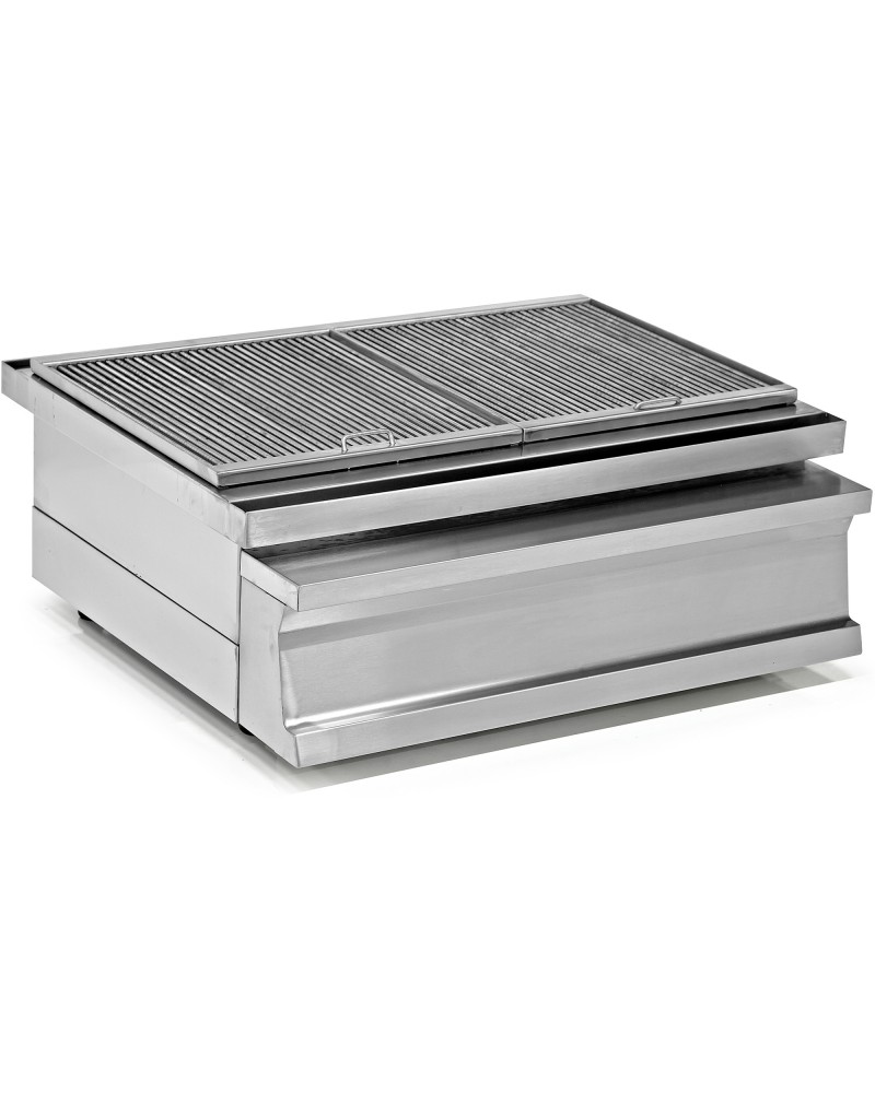 Professional Stainless steel Charcoal Grill with Firebrick & Ash drawer 800x730x290mm | TurcoBazaar OCK010K