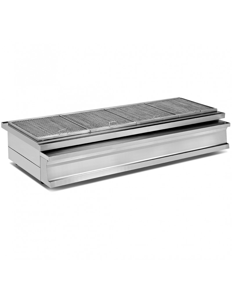 Professional Stainless steel Charcoal Grill with Firebrick & Ash drawer 1600x730x290mm | TurcoBazaar OCK030K