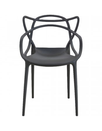 Bistro Dining Chair with Sculpted Back & Armrests Polypropylene Indoors & Outdoors 530x530x810mm Black - Set of 4 | TurcoBazaar P164BLACK Bistro Dining Chair with Sculpted Back & Armrests Polypropylene Indoors & Outdoors 530x530x810mm Black - Set of 4 | TurcoBazaar P164BLACK