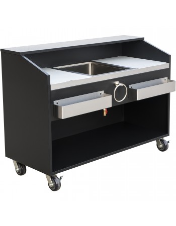 Commercial Portable Bar Stainless Steel & Black 1550x600x1100mm | TurcoBazaar PB2461BLM