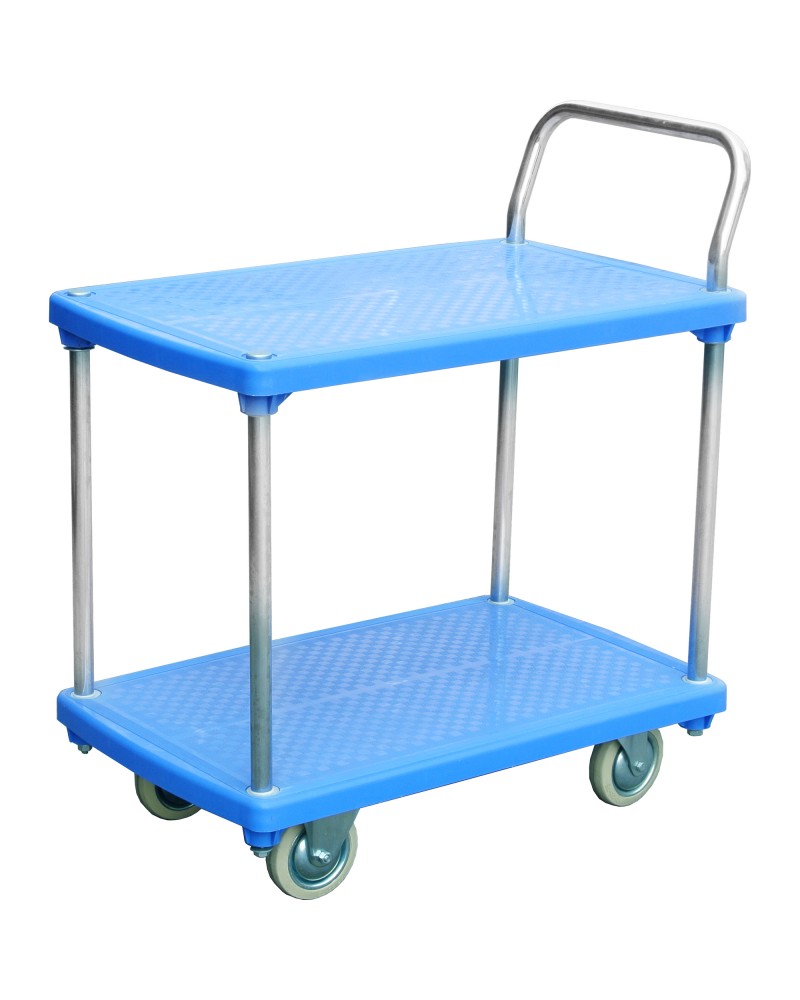 Professional Heavy-Duty 2-Tier Platform Trolley with Handle 225kg Capacity 910x600mm | TurcoBazaar PPT916021