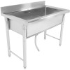 Commercial Stainless Steel Pot Wash Sink with Single Bowl and Splashback 1800x700x850mm | TurcoBazaar QNH620