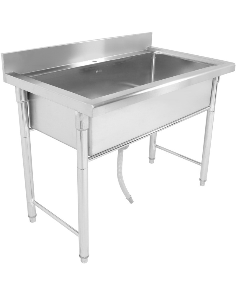 Commercial Stainless Steel Pot Wash Sink with Single Bowl and Splashback 1500x600x850mm | TurcoBazaar QNH610