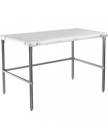 Professional Solid Stainless Steel Poly Top Work Table 1200x600x900mm | TurcoBazaar PSWT600X1200OB