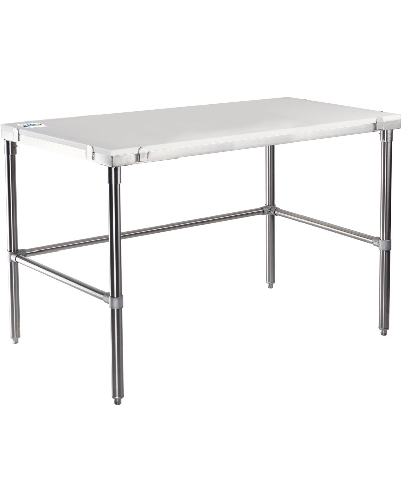 Professional Solid Stainless Steel Poly Top Work Table 1200x600x900mm | TurcoBazaar PSWT600X1200OB