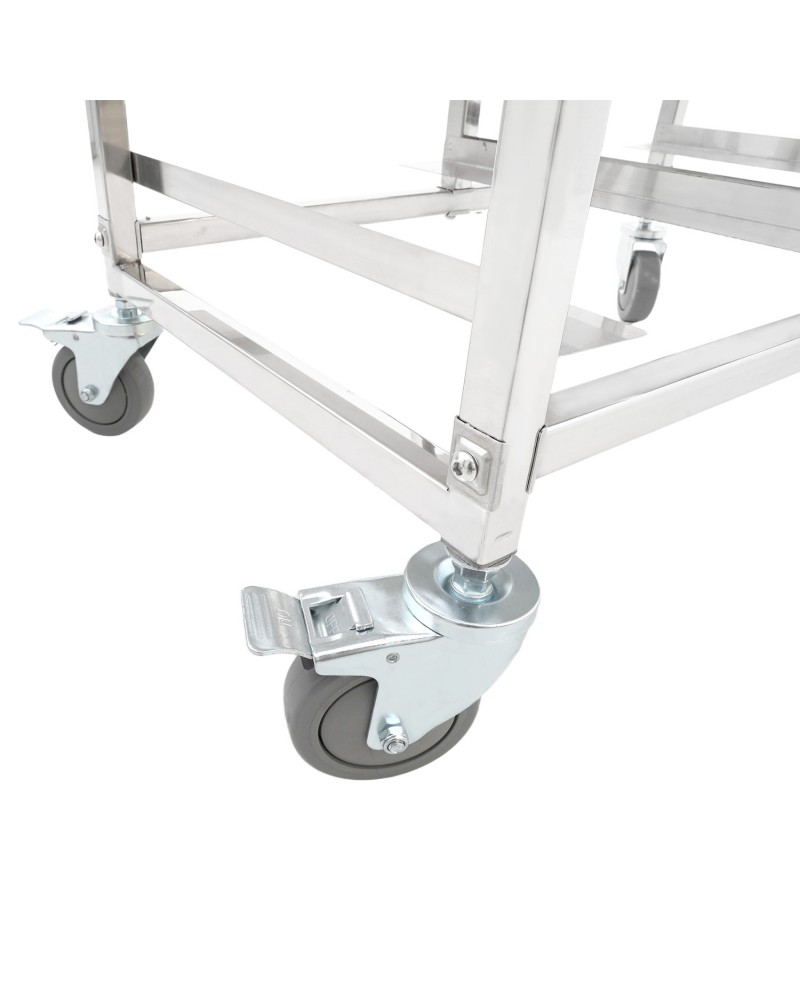 Stainless Steel Dual‑Row Tray Clearing Rack 10+10 Tiers | TurcoBazaar PT10D