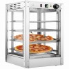 Commercial Pizza Warmer Stainless Steel 4 Racks Tempered Glass Adjustable Thermostat Width for 18” Pizzas | TurcoBazaar PW0118