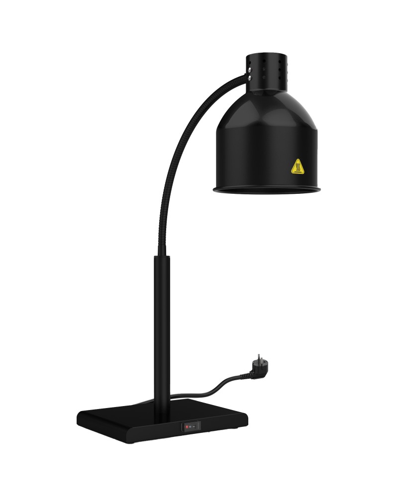 Single Head Freestanding Flexible Warming Lamp Infrared Food Warmer 268×203×664mm Black Finish | TurcoBazaar PW2SH