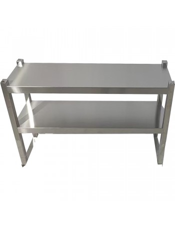 Double Tier Overshelf with Square Tubing Stainless Steel 1200x280x600mm | TurcoBazaar QNH104