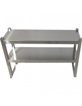 Double Tier Overshelf with Square Tubing Stainless Steel 1800x280x600mm | TurcoBazaar QNH108