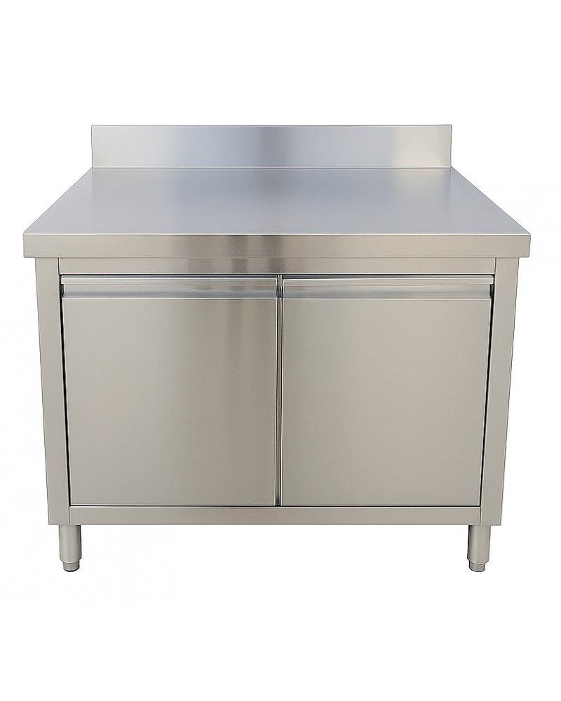 Commercial 2‑Door Stainless Steel Cupboard with Splashback – 1000×700×850 mm | TurcoBazaar QNH1404