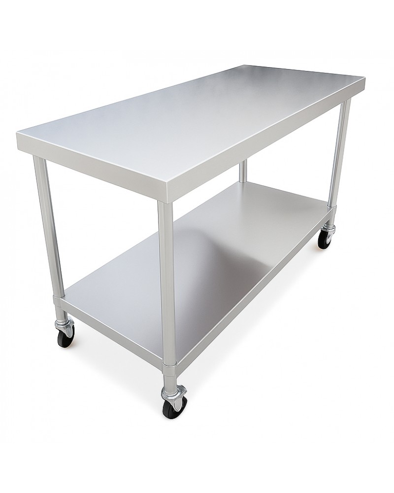 Stainless Steel Work Table with Castors – 1200×600×850 mm| TurcoBazaar QNH1504