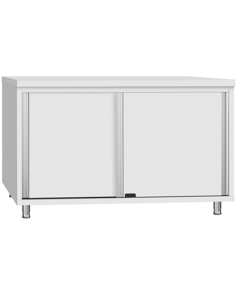 Commercial Stainless Steel Sliding Door Work Table Cabinet 1400x600x850mm | TurcoBazaar QNH316