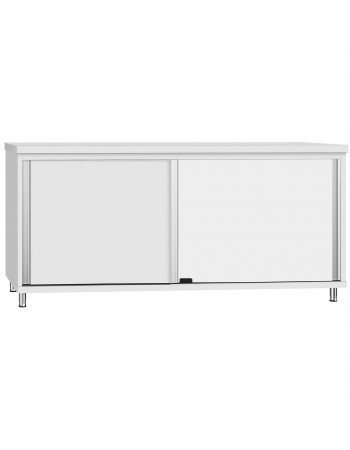 Commercial Stainless Steel Sliding Door Work Table Cabinet 1600x500x850mm | TurcoBazaar QNH344