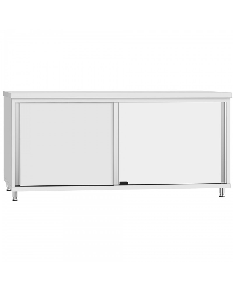 Commercial Stainless Steel Sliding Door Work Table Cabinet 1600x700x850mm | TurcoBazaar QNH330