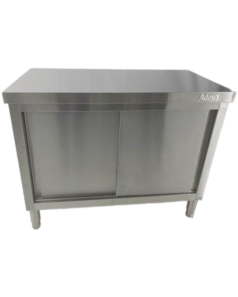 Commercial Stainless Steel Sliding Door Work Table Cabinet 1000x700x850mm | TurcoBazaar QNH324