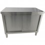 Commercial Stainless Steel Sliding Door Work Table Cabinet 1000x700x850mm | TurcoBazaar QNH324