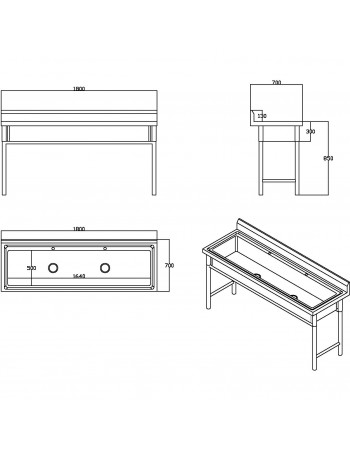 Commercial Stainless Steel Pot Wash Sink with Single Bowl and Splashback 1800x700x850mm | TurcoBazaar QNH620