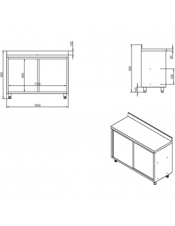 Commercial Stainless Steel Sliding Door Work Table Cabinet with Shelf and Backsplash 1800x600x950mm | TurcoBazaar QNH806 Commercial Stainless Steel Sliding Door Work Table Cabinet with Shelf and Backsplash 1800x600x950mm | TurcoBazaar QNH806