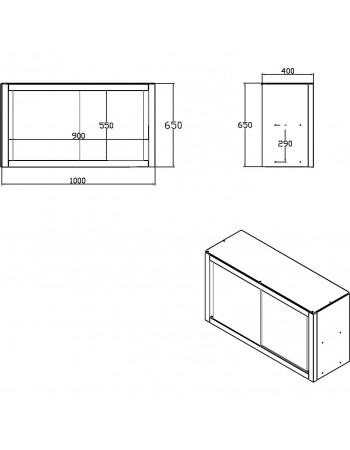 Commercial Stainless Steel Wall Cabinet with Sliding Doors and Inner Shelf 1000x400x650mm | TurcoBazaar QNH902