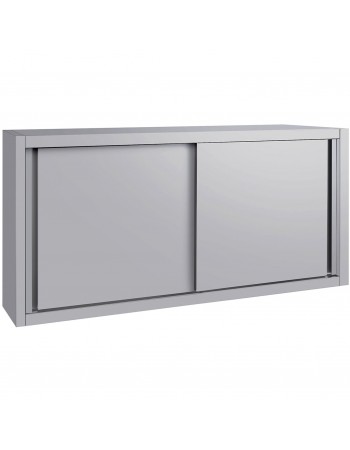 Commercial Stainless Steel Wall Cabinet with Sliding Doors and Inner Shelf 1500x400x650mm | TurcoBazaar QNH906